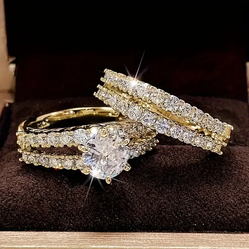 Ensemble de bagues élégant à éclat éternel