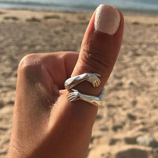 Bague câlin en argent 925 avec taille ajustable